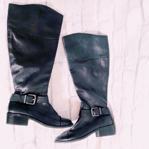 Vince Camuto Leather VC Leisha2 Leather Riding Boots Equestrian‎ - Picture 1 of 5